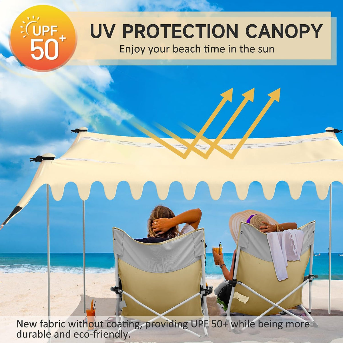 Beach Tent 3x3.3m UPF50+ UV Sun Shade Large Outdoor Shelter VILLEY Camping Canopy