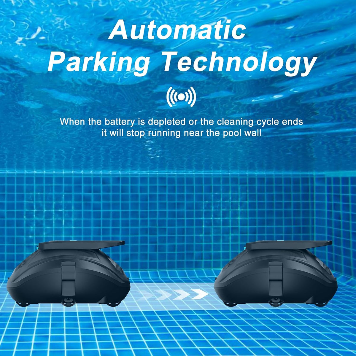 Cordless Robotic Pool Cleaner 4000mAh 120 Min 90m2 Automatic Parking D L D (Broken)