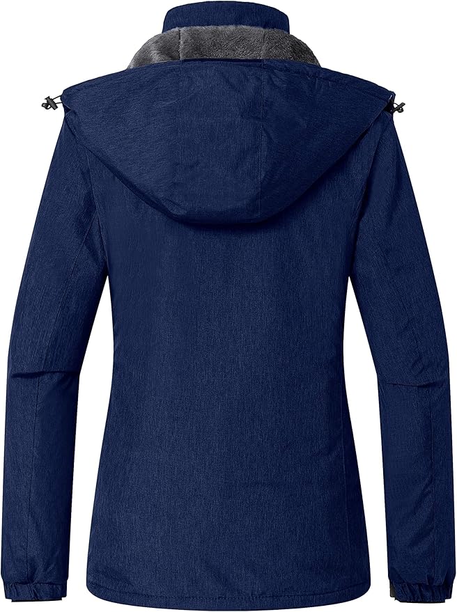 Womens Jacket Hooded Waterproof Winter Ski Snowboarding Size L Wantdo
