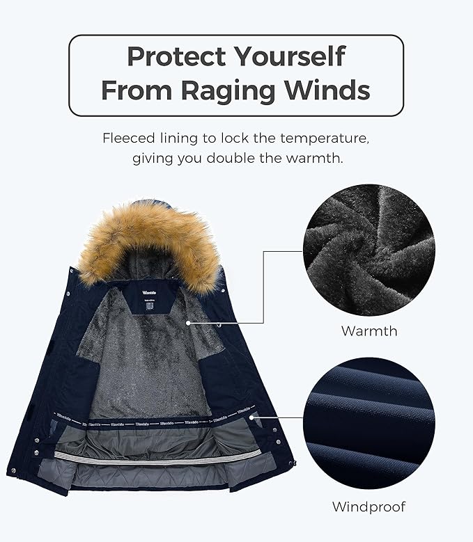 Womens Jacket Waterproof Winter Coat Ski Snowboarding Size S Wantdo