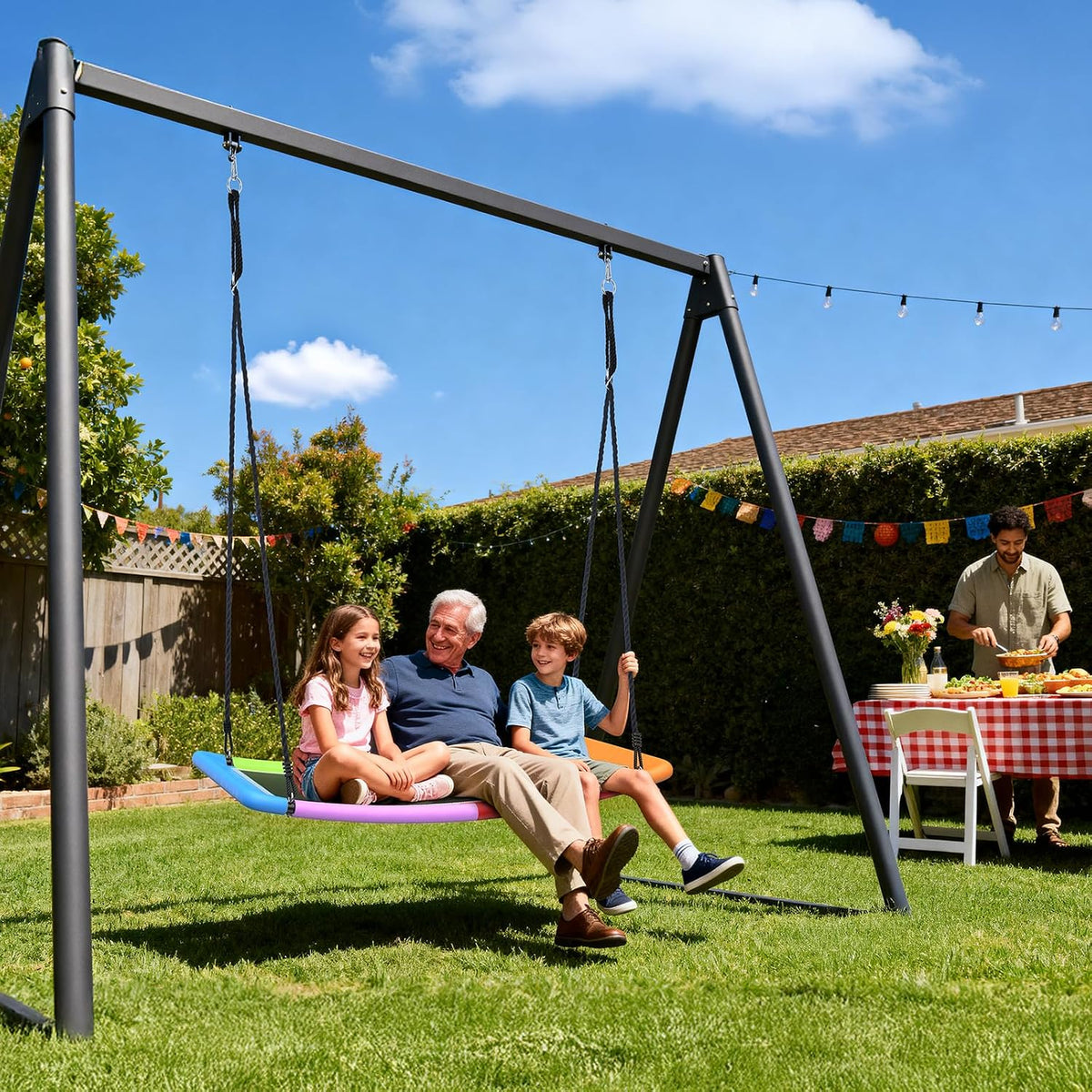 Tree Swing 60 Inch Giant Platform 326kg Weatherproof Kids Adults Trekassy Outdoor