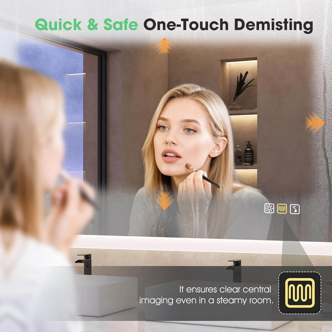 Bluetooth Bathroom LED Mirror 500x700 Anti Fog Dimmable S'bagno