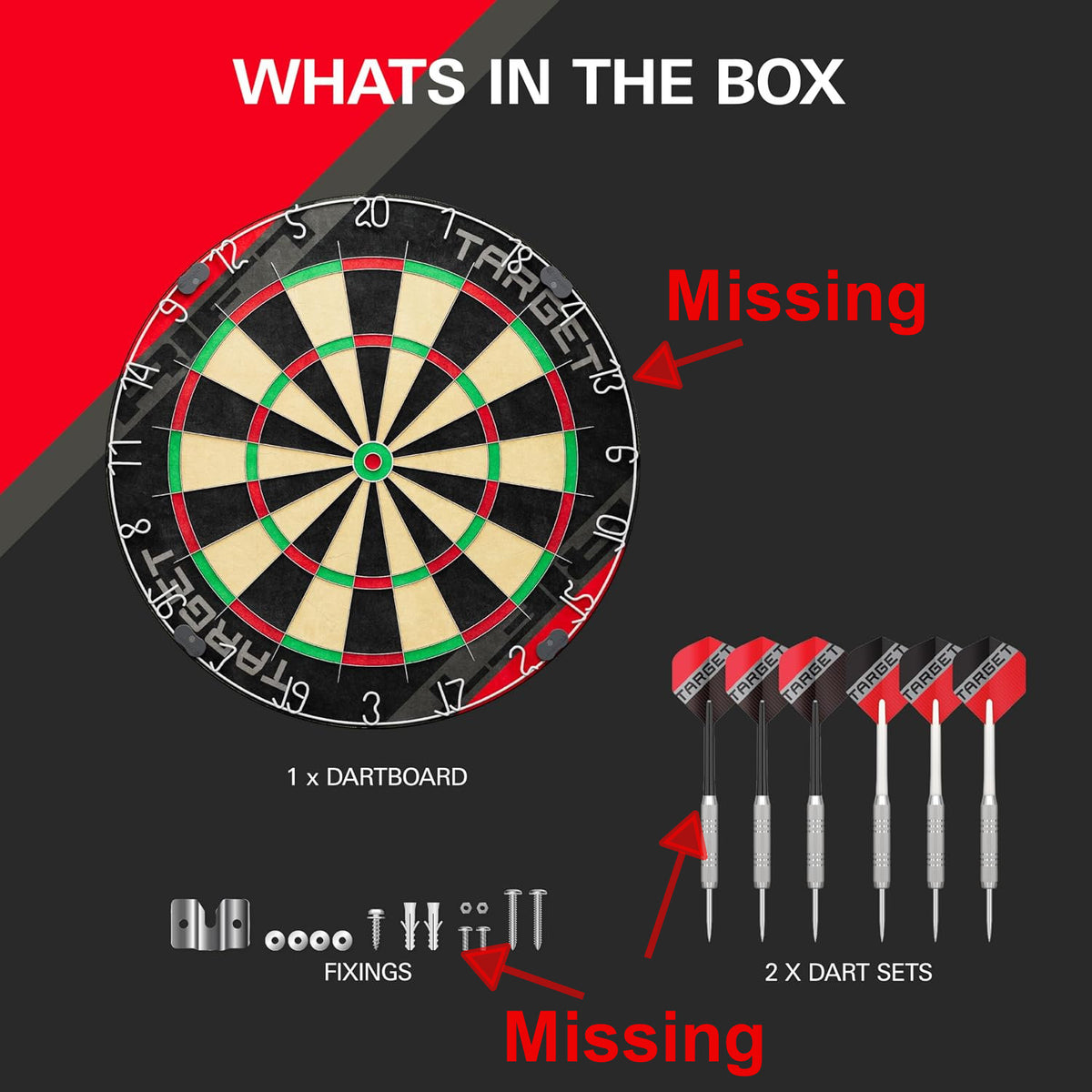 Dartboard Set 2 Sets of 17g Darts Complete Starter Kit Target Darts Rift Game