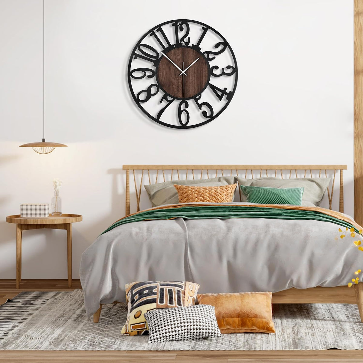 Large Wall Clock 60cm 24 Inch Silent Battery Operated Retro Vintage Home Decor