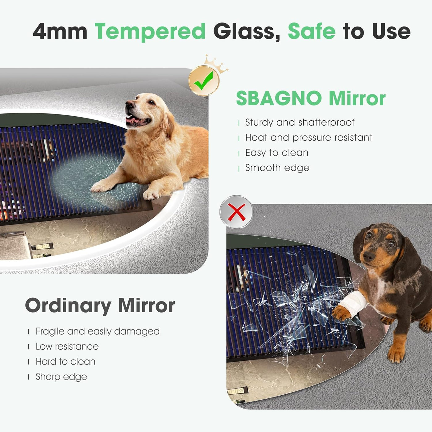 Round LED Bathroom Mirror 800mm Bluetooth Anti Fog Dimmable S'bagno