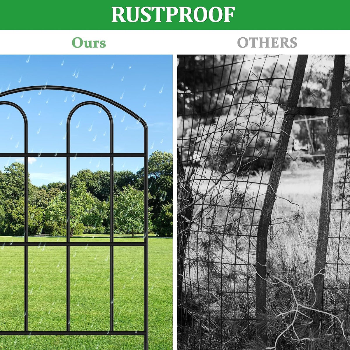 Garden Fence 10 Panels No Dig Picket Fence Outdoor Animal Barrier LIANTRAL