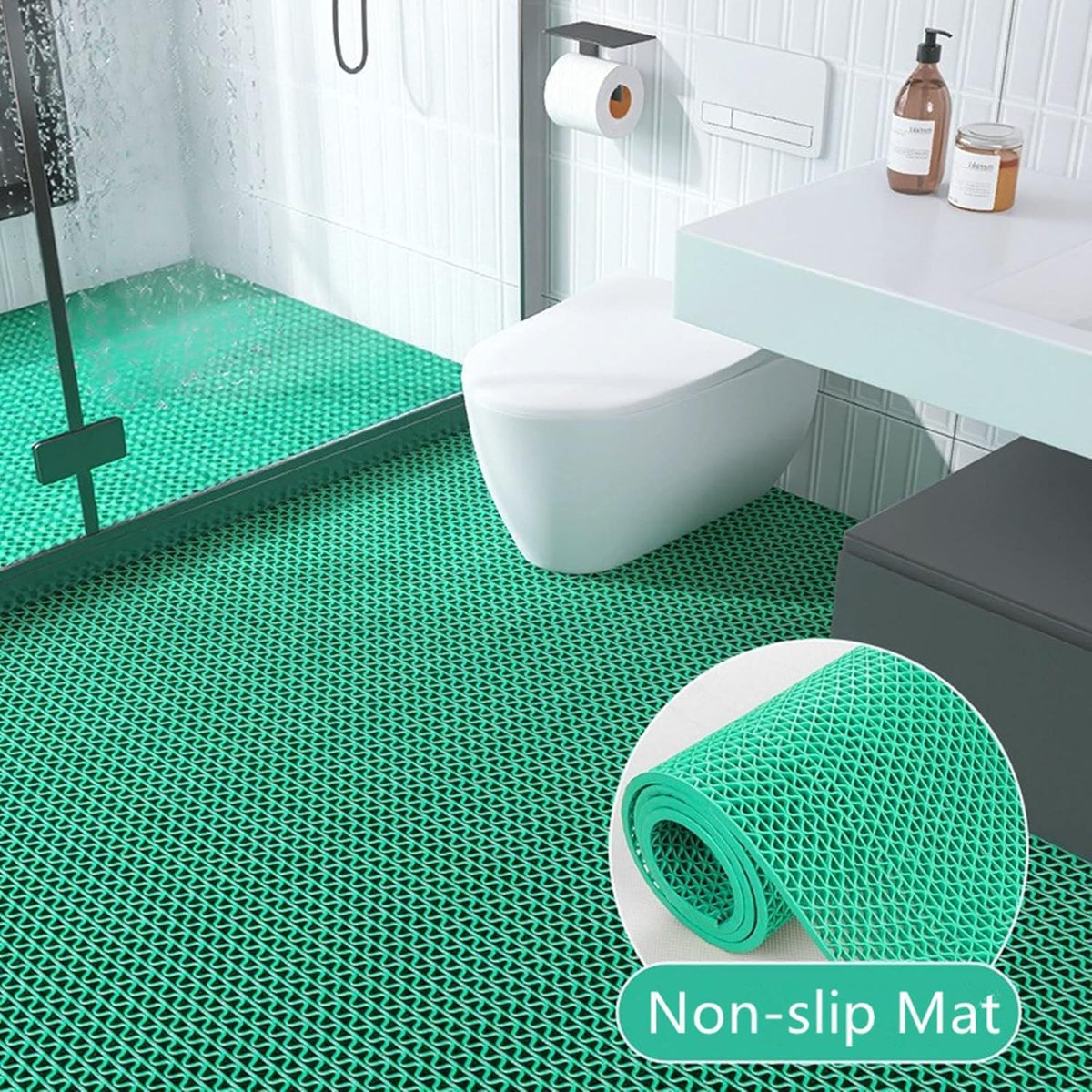 Non Slip Rubber Drainage Mat 300x90cm Heavy Duty Outdoor Floor Mat BWKJMY