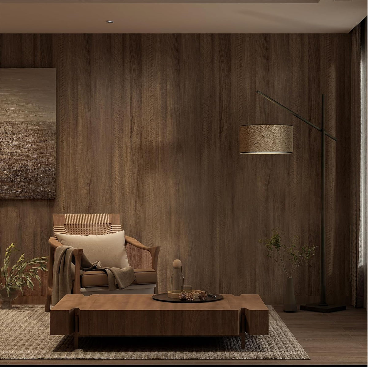 Wood Grain Contact Paper 80cm x 9m Walnut Peel Stick Waterproof Vinyl JSEVEM