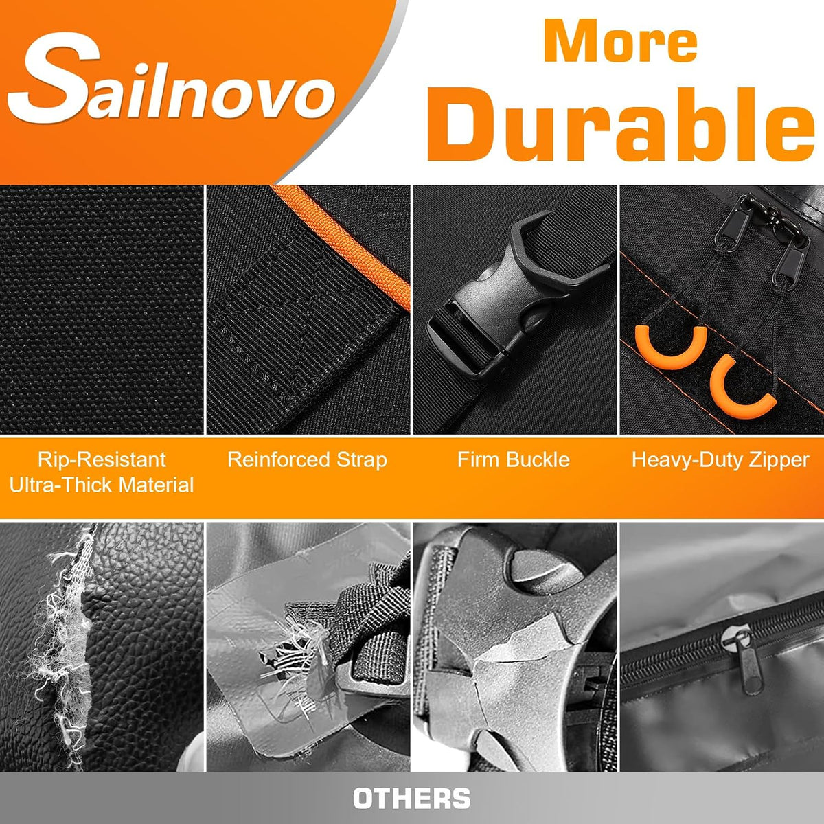 Car Roof Bag 598L Waterproof Foldable Soft Roof Box Cargo Carrier Sailnovo Travel
