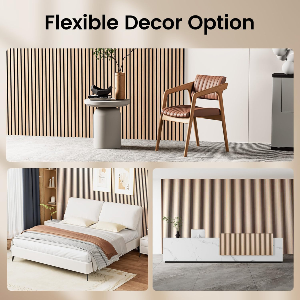 Acoustic Wall Panels 2 Pack Walnut Wood Veneer Self Adhesive NRC 0.75 3D Decor