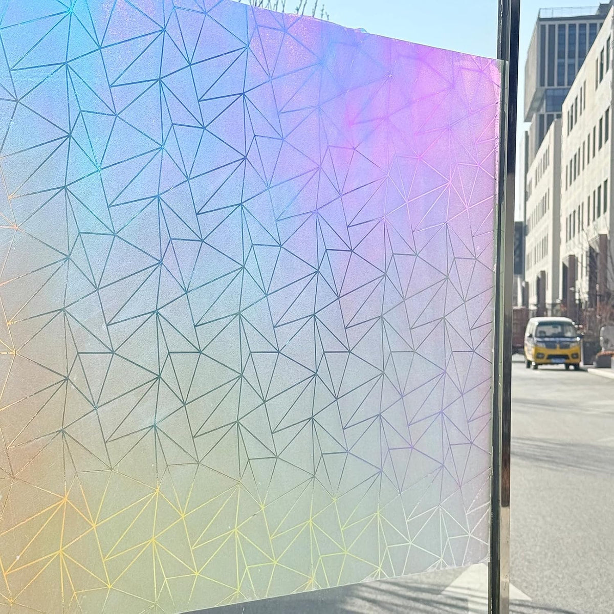 Rainbow Window Film 90x200cm Frosted Privacy Stained Glass Anti UV Beautysaid