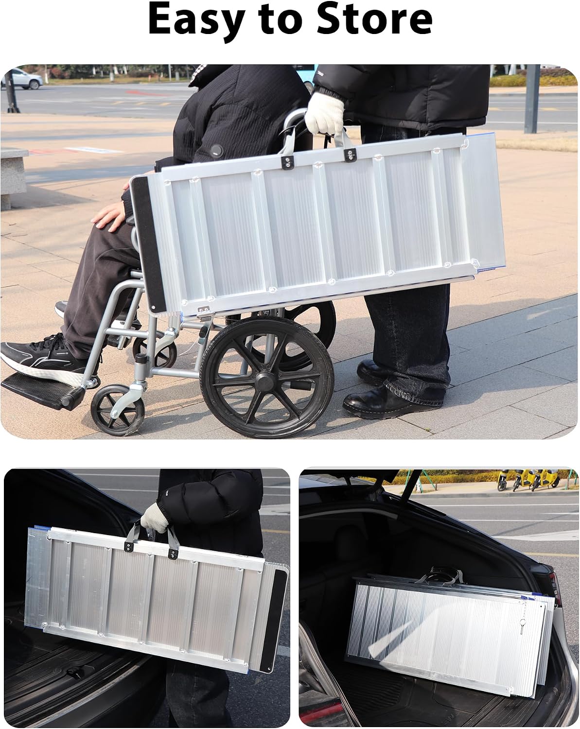 Wheelchair Ramp 3FT 91cm Portable Folding Mobility Access Ramp ANYBOY Lightweight