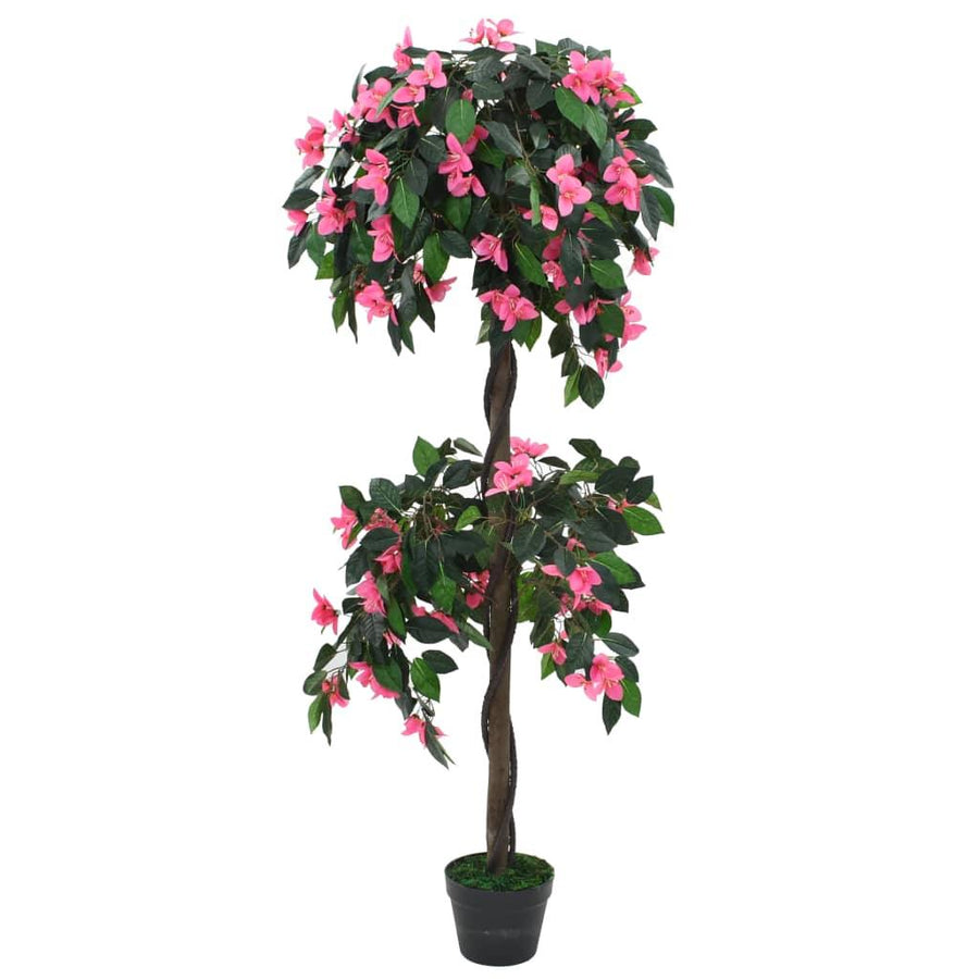 Artificial Rhododendron Plant with Pot 155 cm Green and Pink - Massive Discounts
