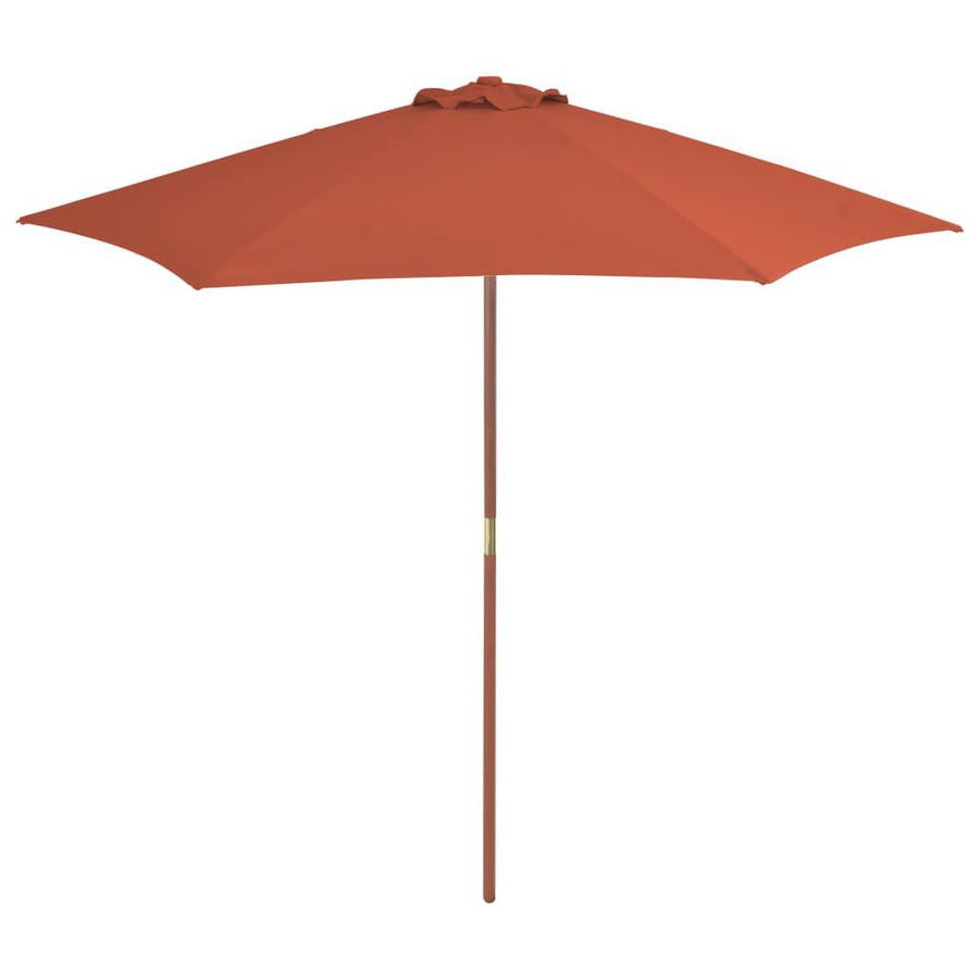 Outdoor Parasol with Wooden Pole 270 cm Terracotta - Massive Discounts