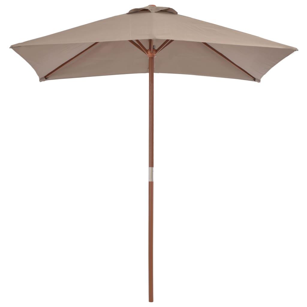 Outdoor Parasol with Wooden Pole 150x200 cm Taupe - Massive Discounts