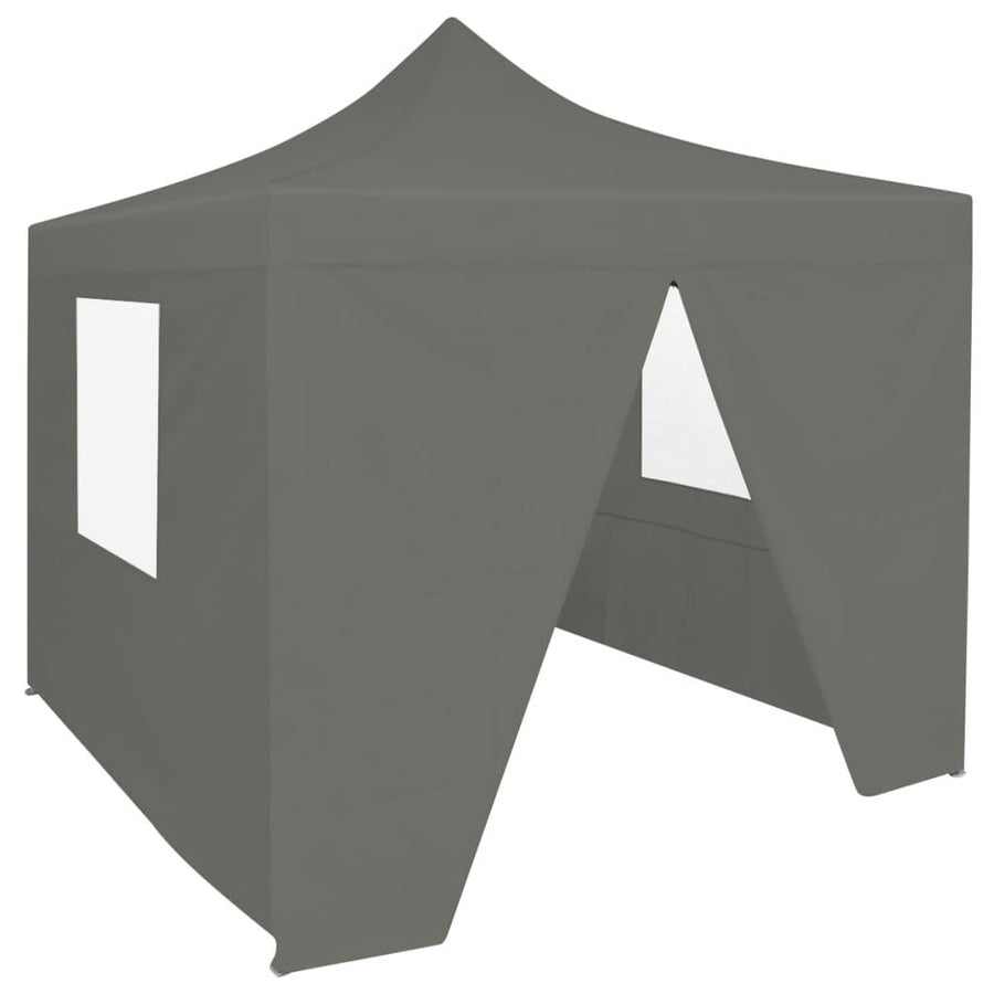Foldable Party Tent Pop-Up with 4 Sidewalls 3x3 m Anthracite - Massive Discounts