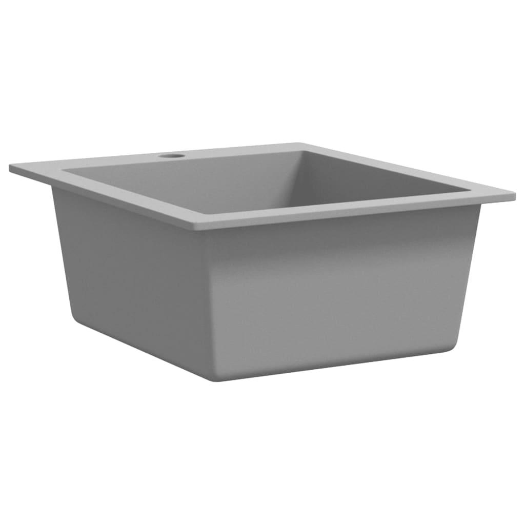 Overmount Kitchen Sink Single Basin Granite Grey - Massive Discounts