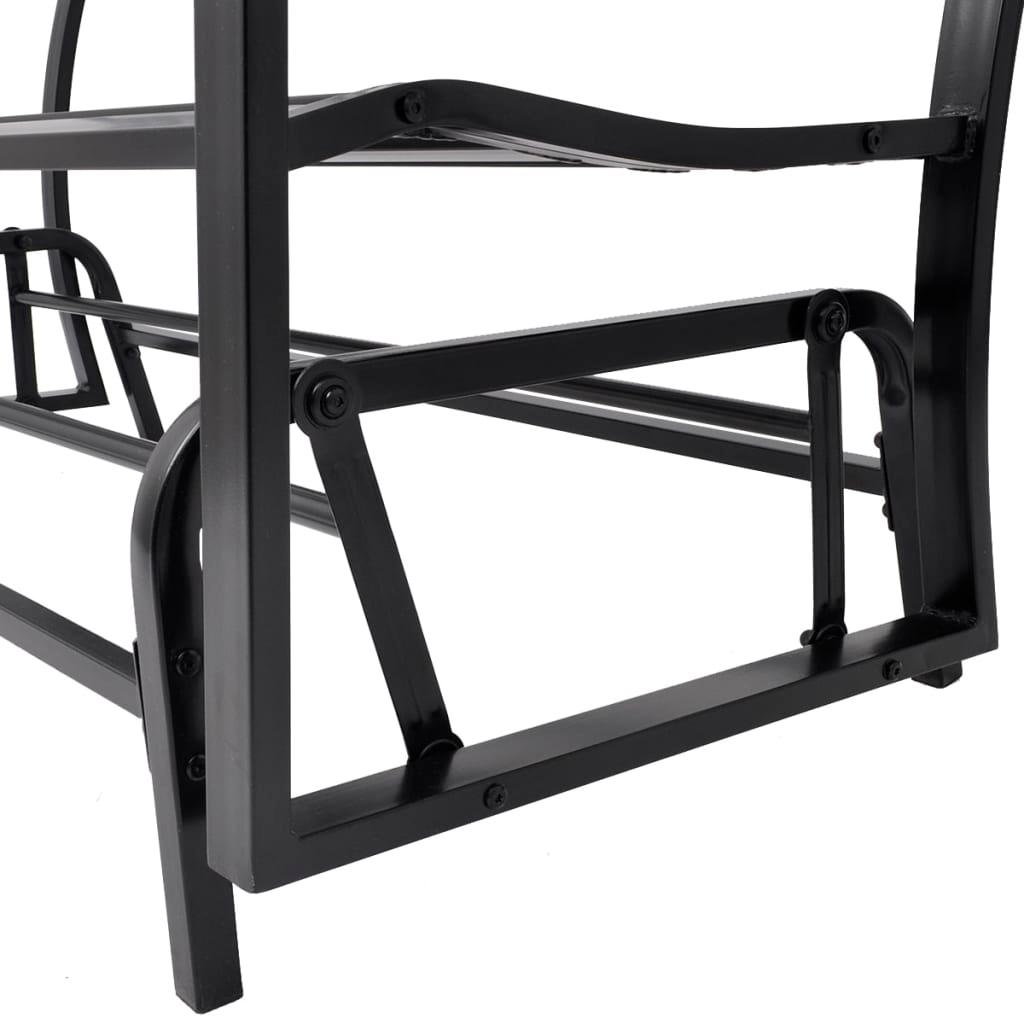 Swing Bench Black Steel 128 x 65 x 86 cm - Massive Discounts