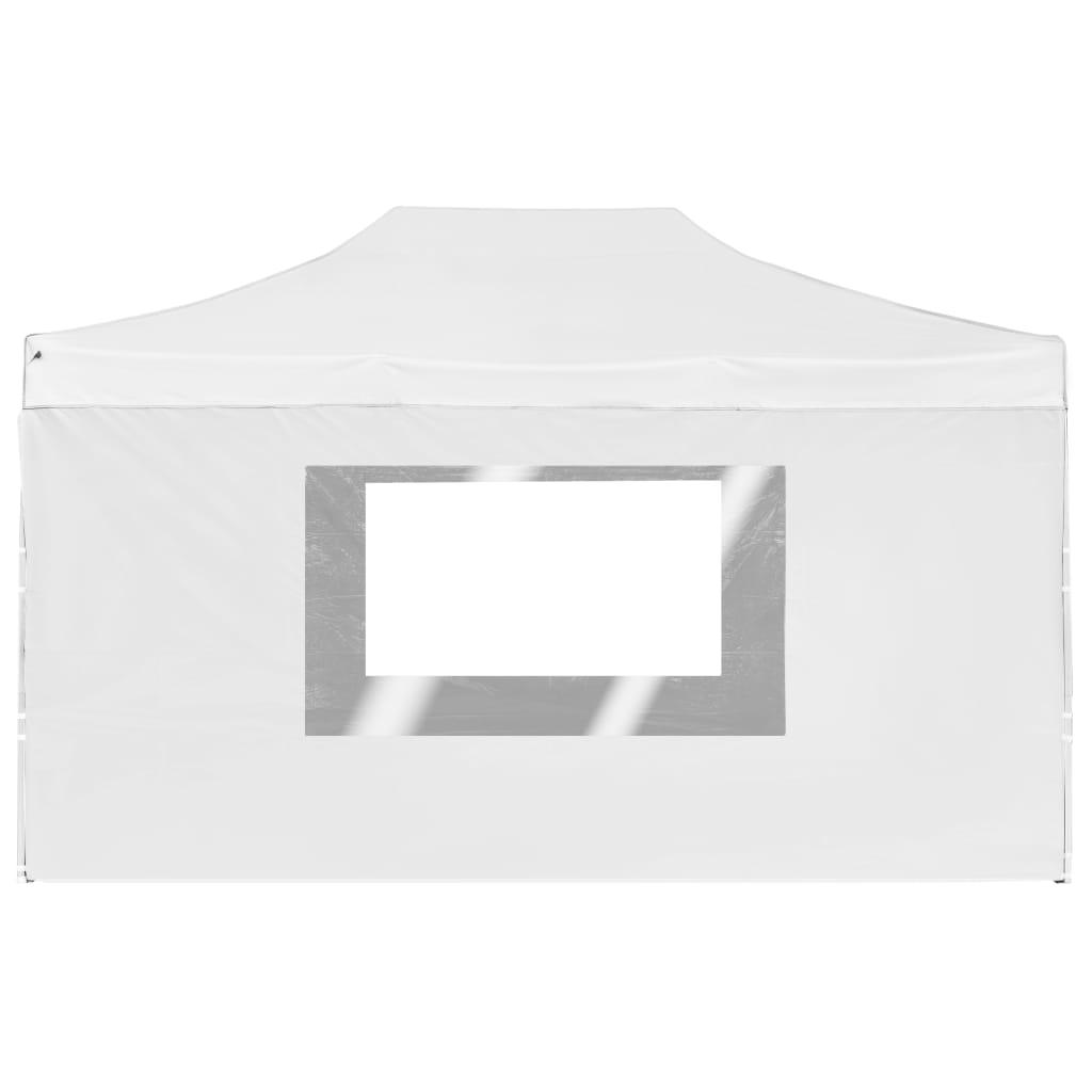 Professional Folding Party Tent with Walls Aluminium 4.5x3 m White - Massive Discounts