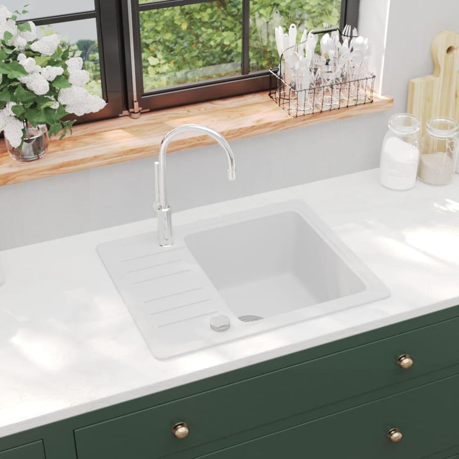 Granite Kitchen Sink Single Basin White - Massive Discounts