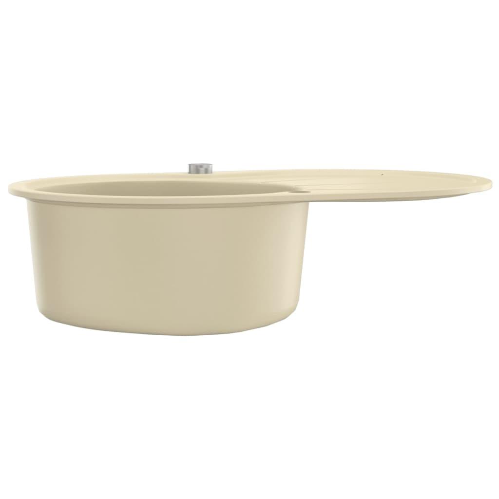 Granite Kitchen Sink Single Basin Oval Beige - Massive Discounts