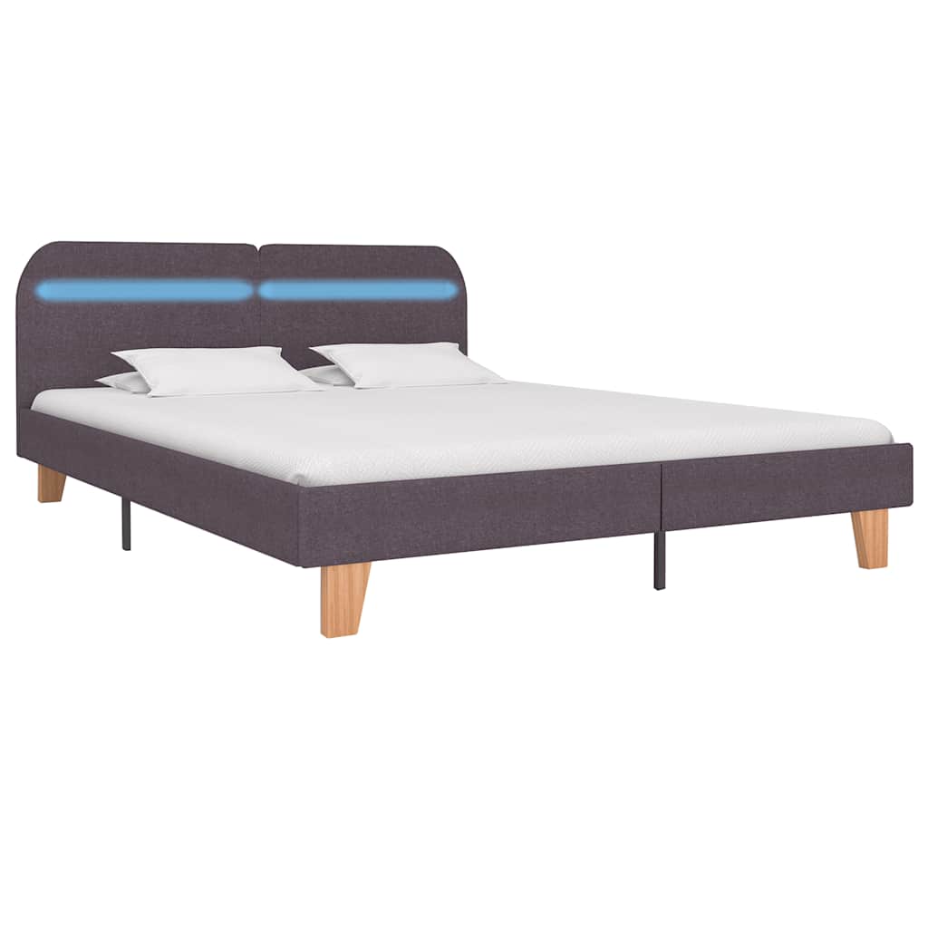 Bed Frame With Led Without Mattress Fabric 150X200 Cm King Size
