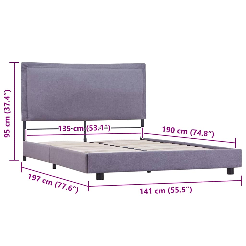 Bed Frame Without Mattress Fabric 135X190 Cm Double