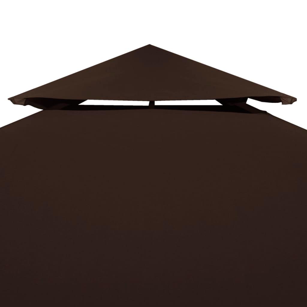 2-Tier Gazebo Top Cover 310 g/m² 3x3 m Brown - Massive Discounts