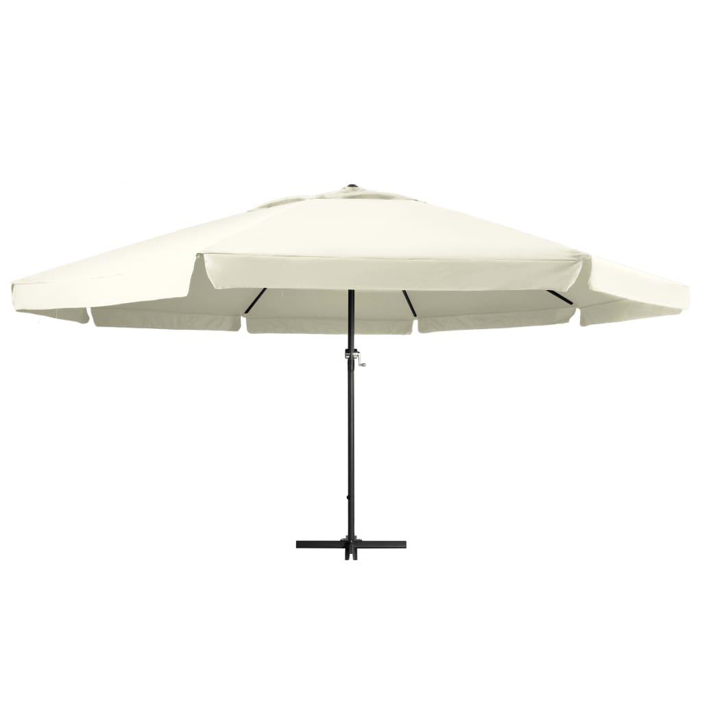 Outdoor Parasol with Aluminium Pole 600 cm Sand White - Massive Discounts