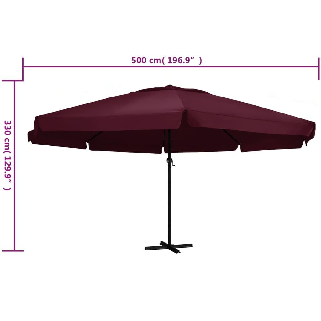 Outdoor Parasol with Aluminium Pole 600 cm Bordeaux Red - Massive Discounts