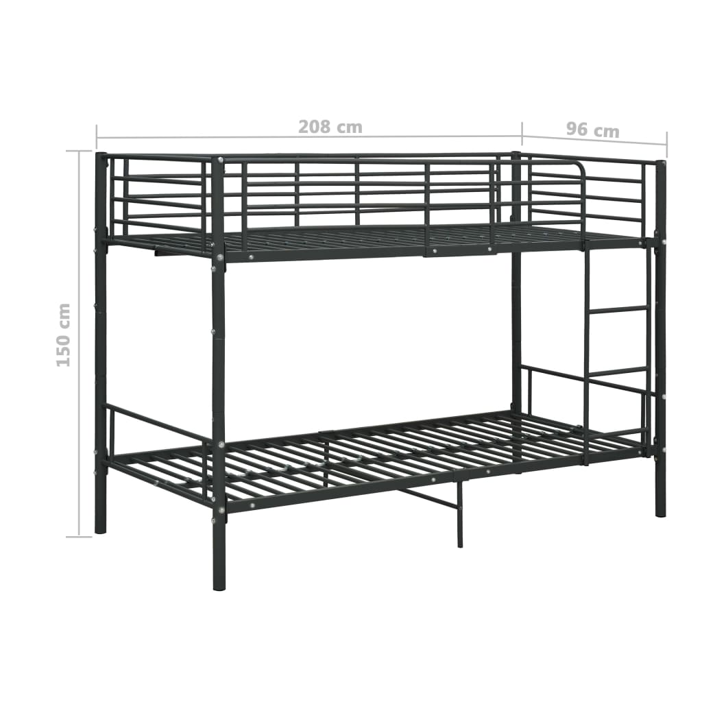 Bunk Bed Without Mattress Metal 90X200Cm