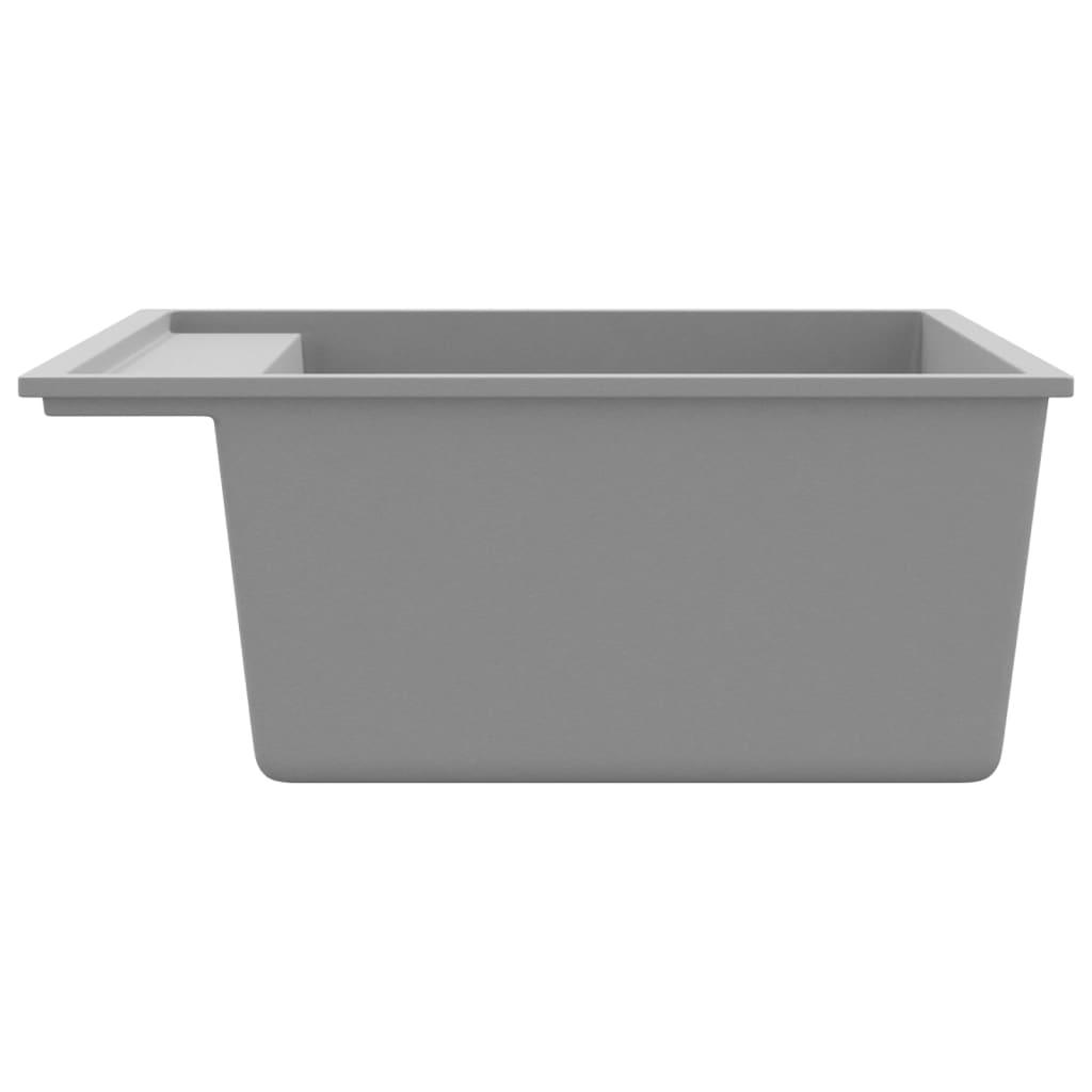 Kitchen Sink with Overflow Hole Grey Granite - Massive Discounts