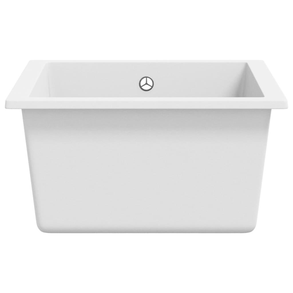 Kitchen Sink with Overflow Hole White Granite - Massive Discounts