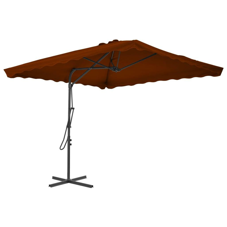 Outdoor Parasol with Steel Pole Terracotta 250x250x230 cm - Massive Discounts