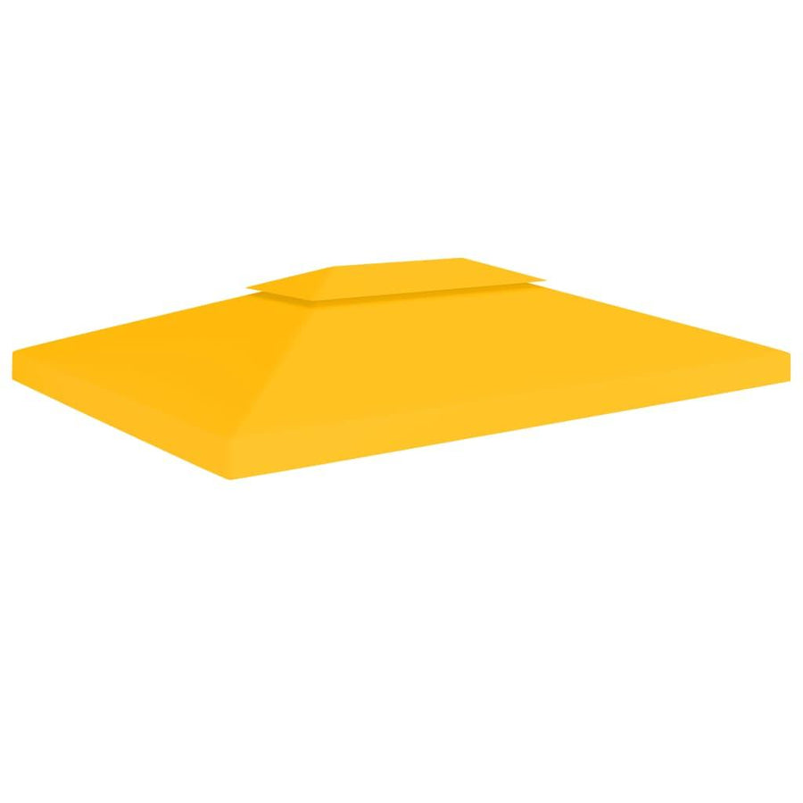 2-Tier Gazebo Top Cover 310 g/m² 4x3 m Yellow - Massive Discounts