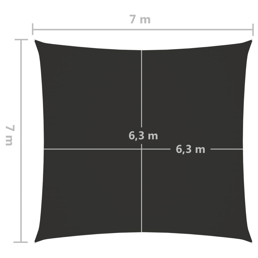 Sunshade Sail Oxford Fabric Square 7x7 m Anthracite - Massive Discounts