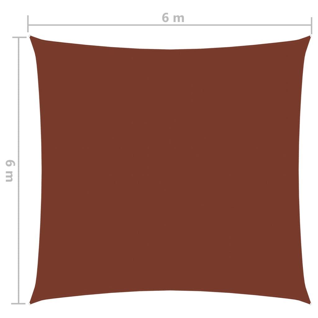 Sunshade Sail Oxford Fabric Square 6x6 m Terracotta - Massive Discounts