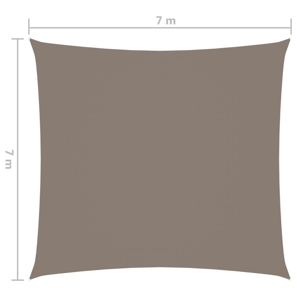 Sunshade Sail Oxford Fabric Square 7x7 m Taupe - Massive Discounts