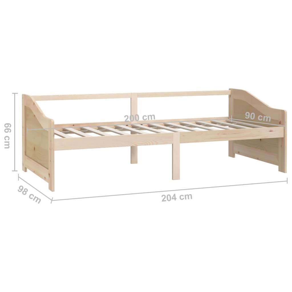 3-Seater Day Bed Solid Pinewood 90x200 cm - Massive Discounts