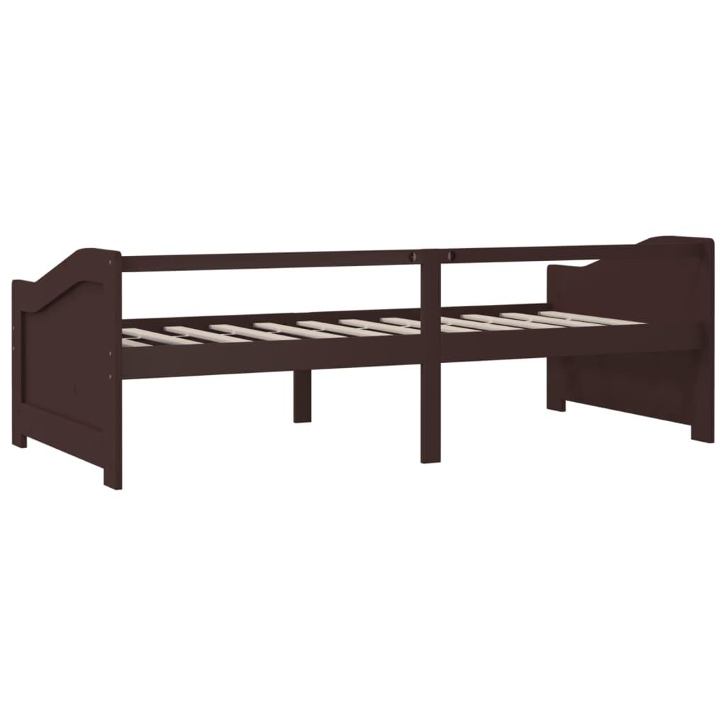 3-Seater Day Bed Dark Brown Solid Pinewood 90x200 cm - Massive Discounts