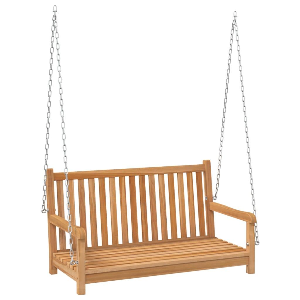 Swing Bench Solid Teak Wood 114x60x64 cm - Massive Discounts