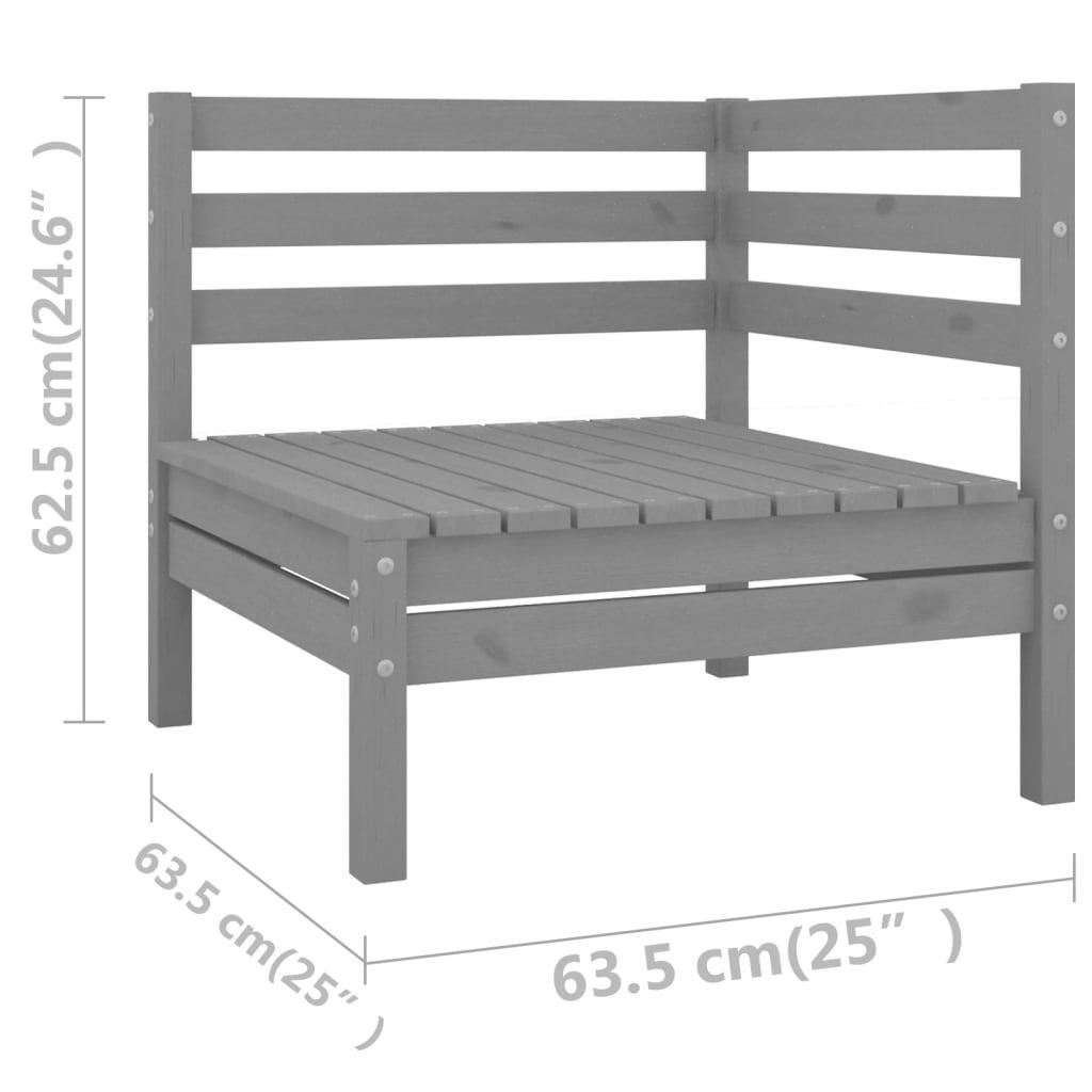 10 Piece Garden Lounge Set Grey Solid Wood Pine - Massive Discounts