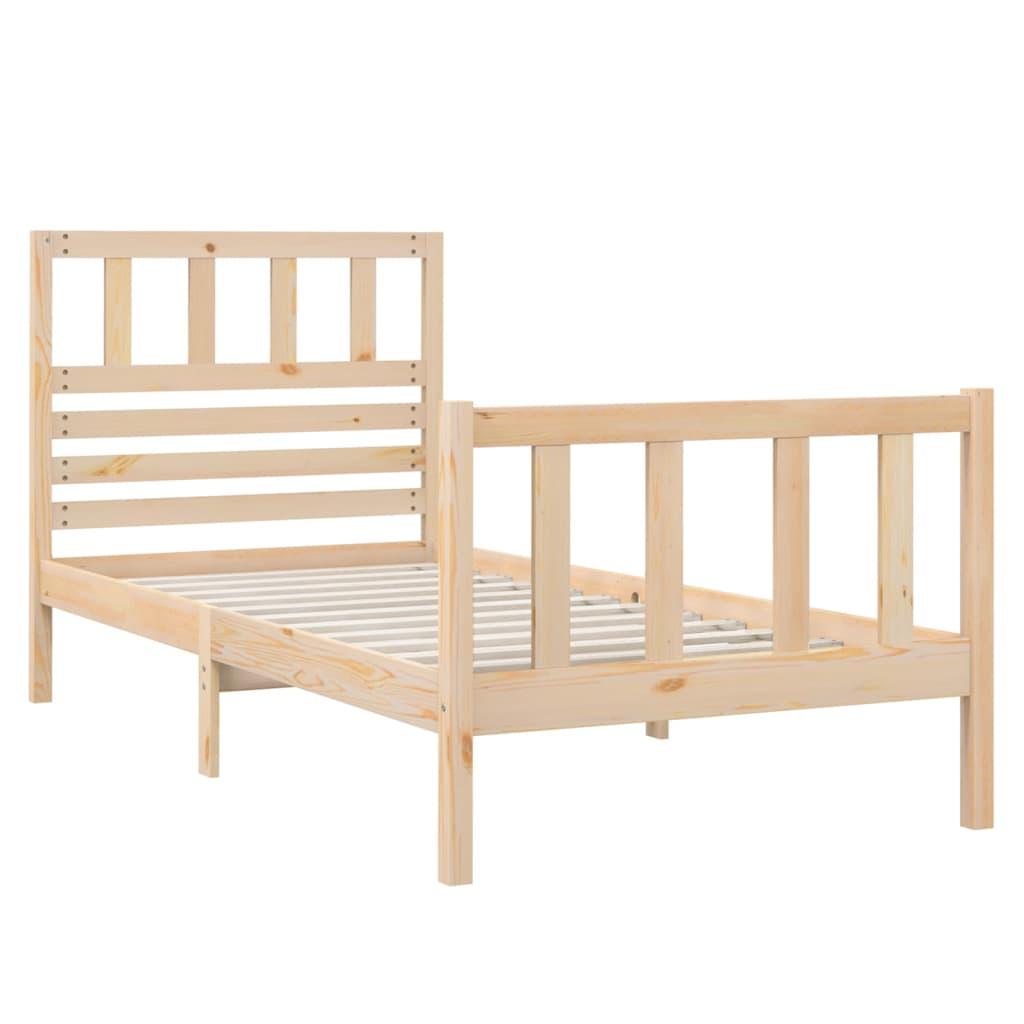 Bed Frame 75x190 cm Small Single Solid Wood - Massive Discounts