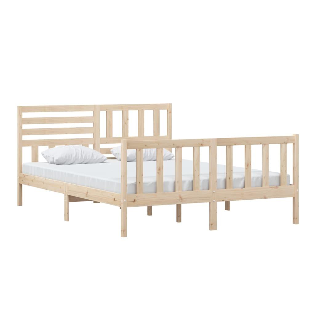 Bed Frame 150x200 cm King Size Solid Wood - Massive Discounts