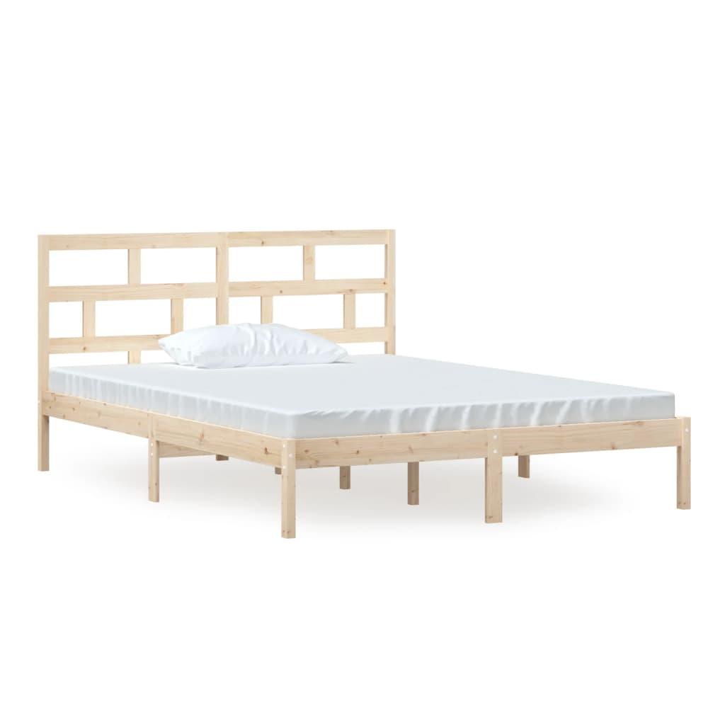 Bed Frame 150x200 cm King Size Solid Wood - Massive Discounts