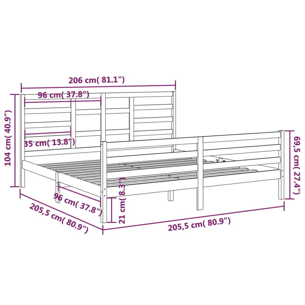 Bed Frame Without Mattress Solid Wood