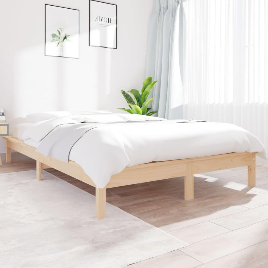 Bed Frame 150x200 cm King Size Solid Wood Pine - Massive Discounts