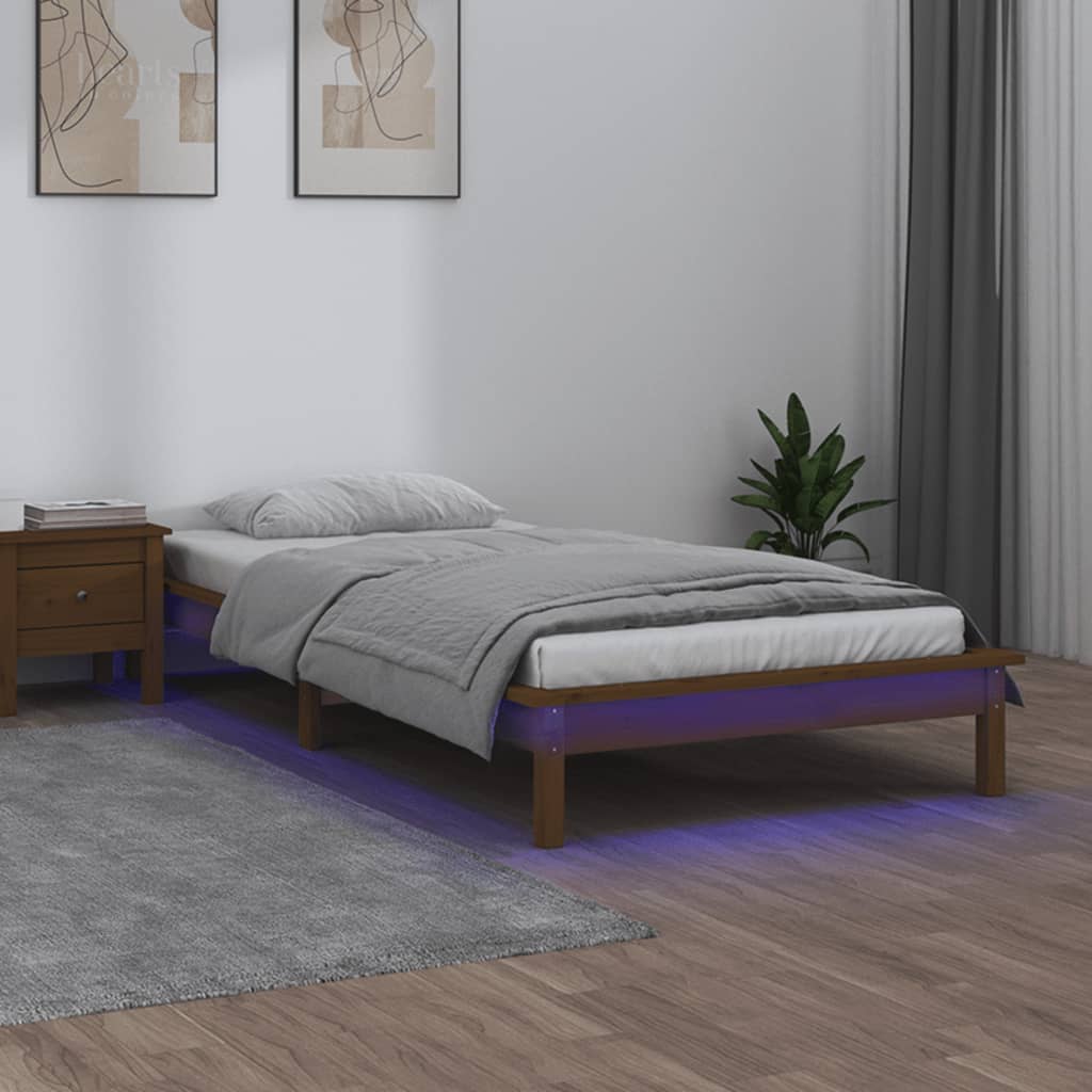 Led Bed Frame Without Mattress Solid Wood