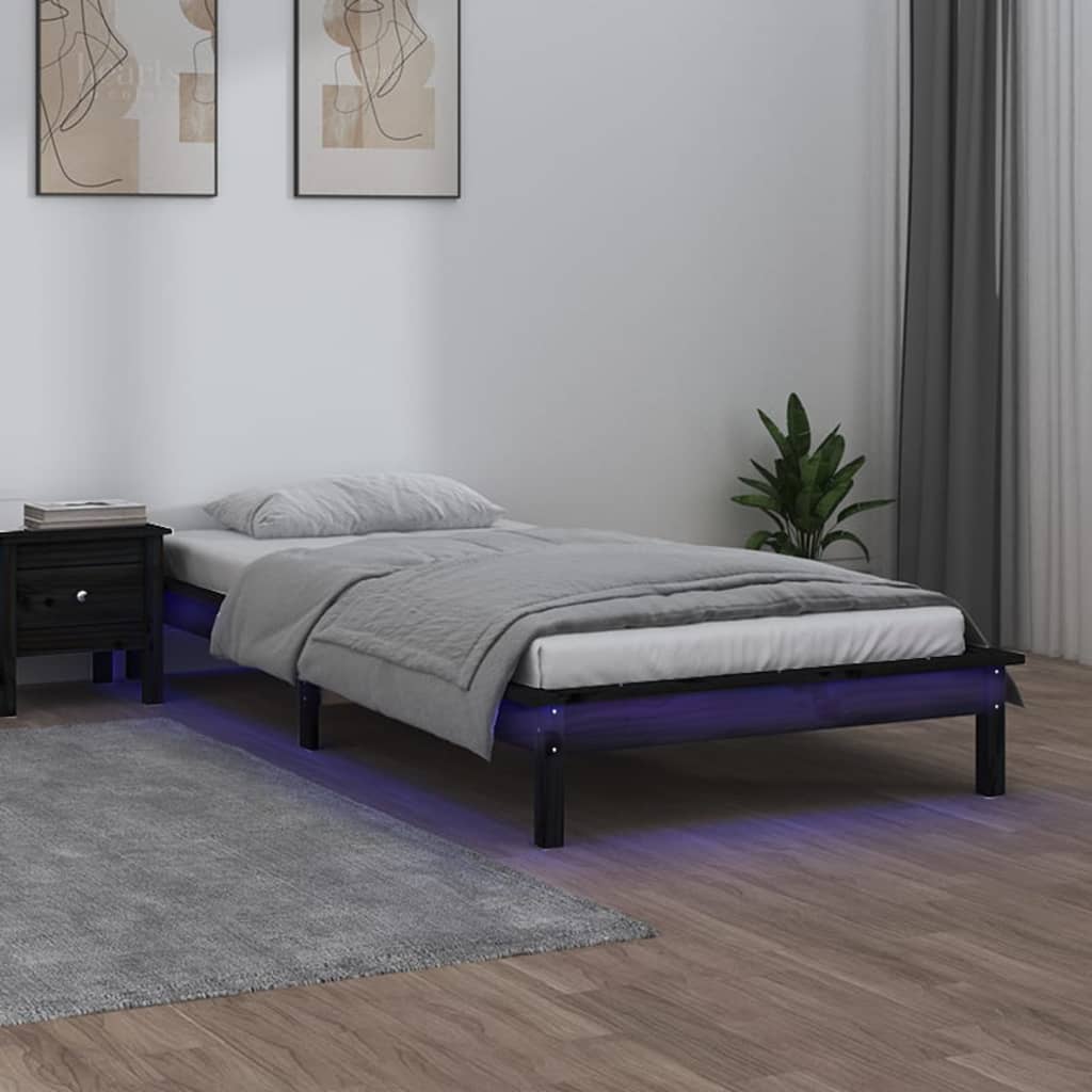 Led Bed Frame Without Mattress Solid Wood