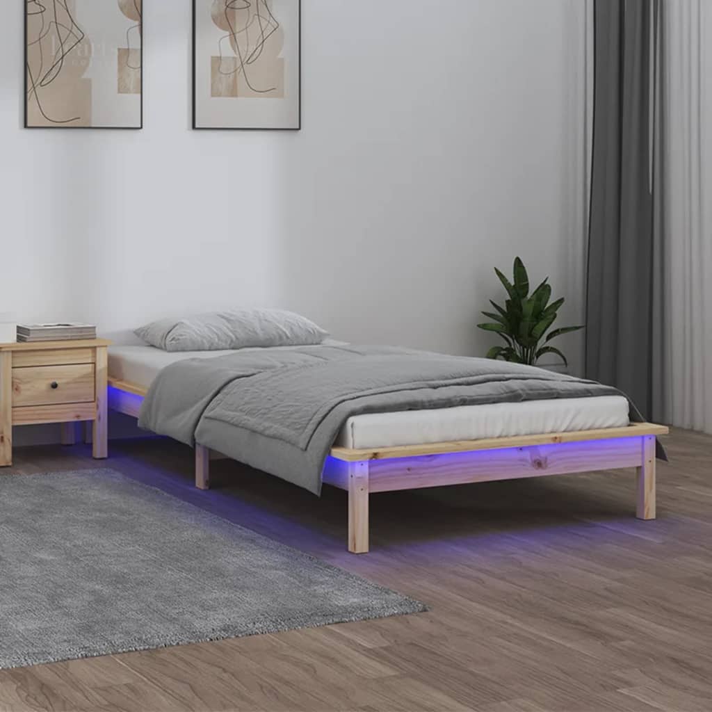 Led Bed Frame Without Mattress Solid Wood